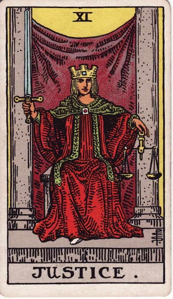 Carta A Justiça do tarot (arcano 8)