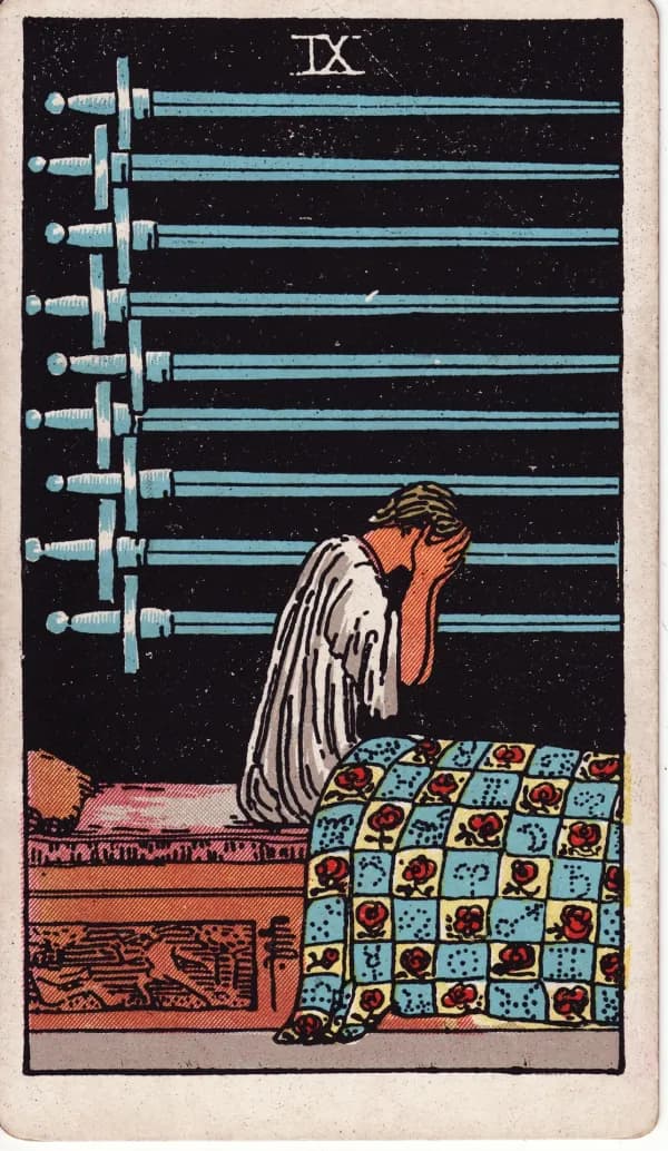 Carta Nove de Espadas do tarot