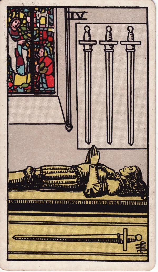 Carta Quatro de Espadas do tarot