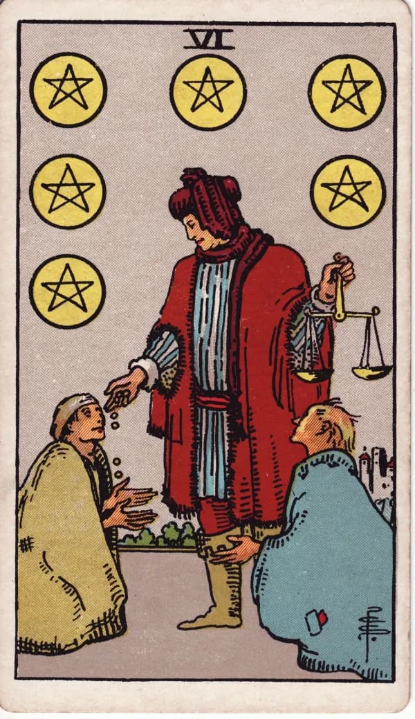 Carta Seis de Ouros do tarot