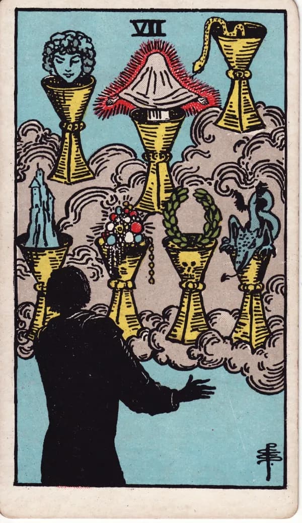 Carta Sete de Copas do tarot