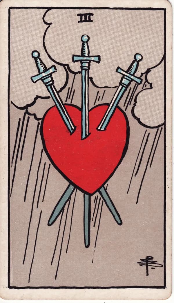 Carta Três de Espadas do tarot