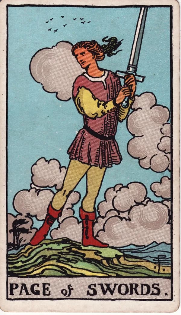 Carta Valete de Espadas do tarot