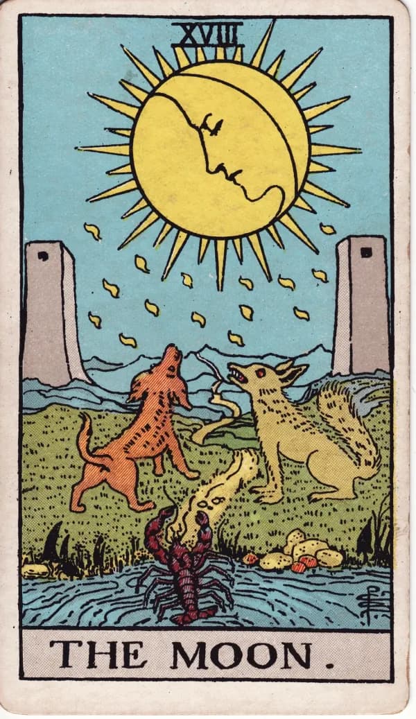 Carta A Lua do tarot (arcano 18)