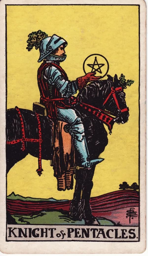Carta Cavaleiro de Ouros do tarot