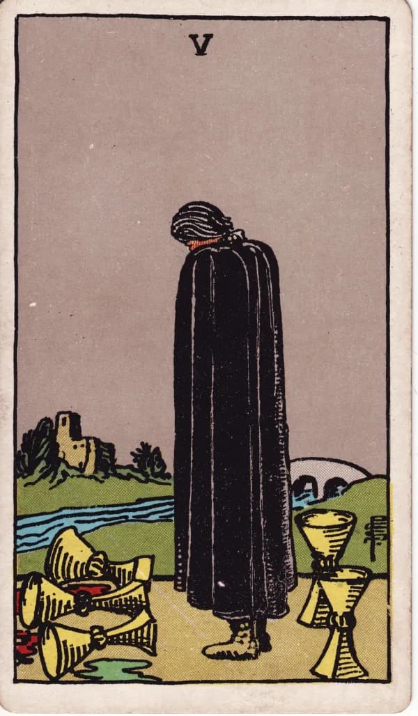 Carta Cinco de Copas do tarot