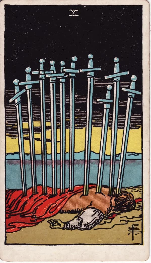 Carta Dez de Espadas do tarot