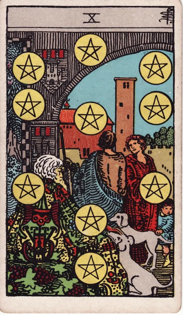 Carta Dez de Ouros do tarot