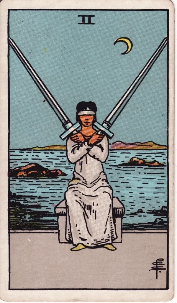 Carta Dois de Espadas do tarot