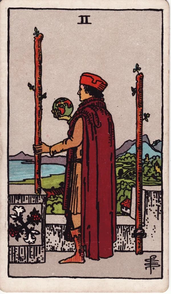 Carta Dois de Paus do tarot