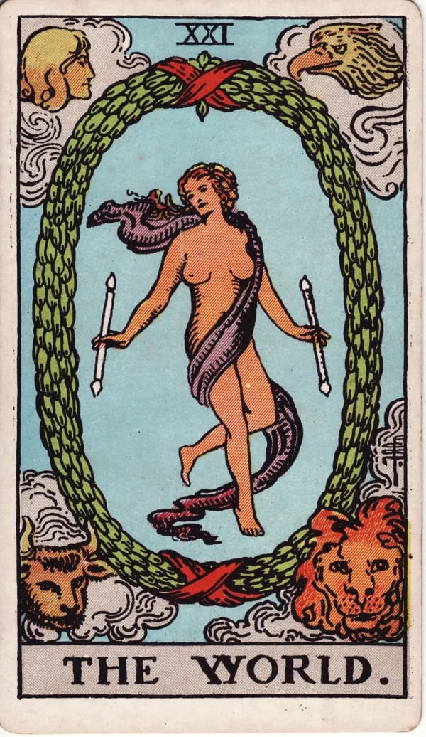 Carta O Mundo do tarot (arcano 21)