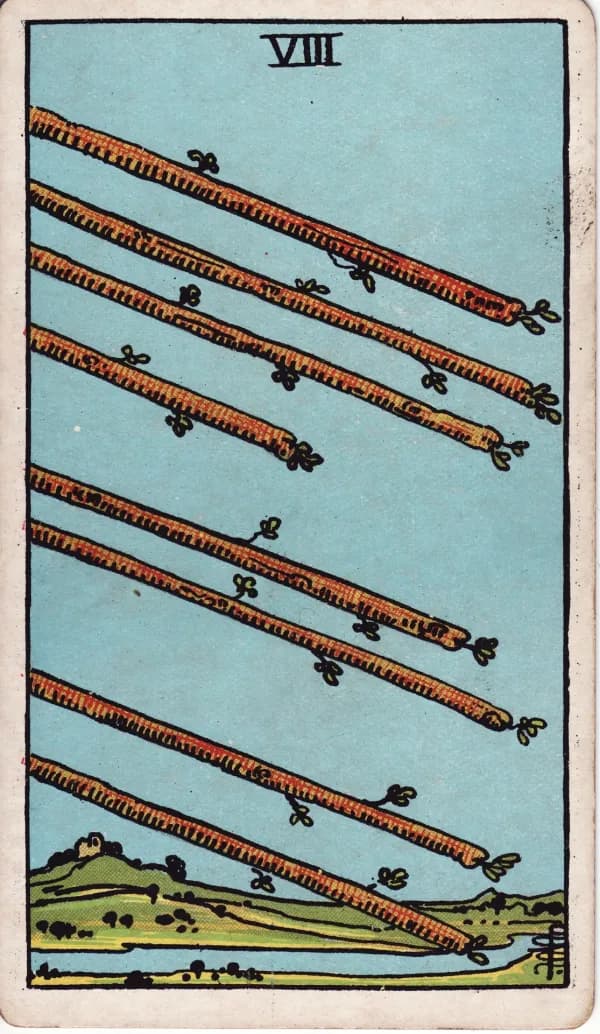 Carta Oito de Paus do tarot