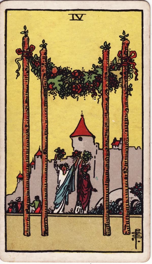 Carta Quatro de Paus do tarot