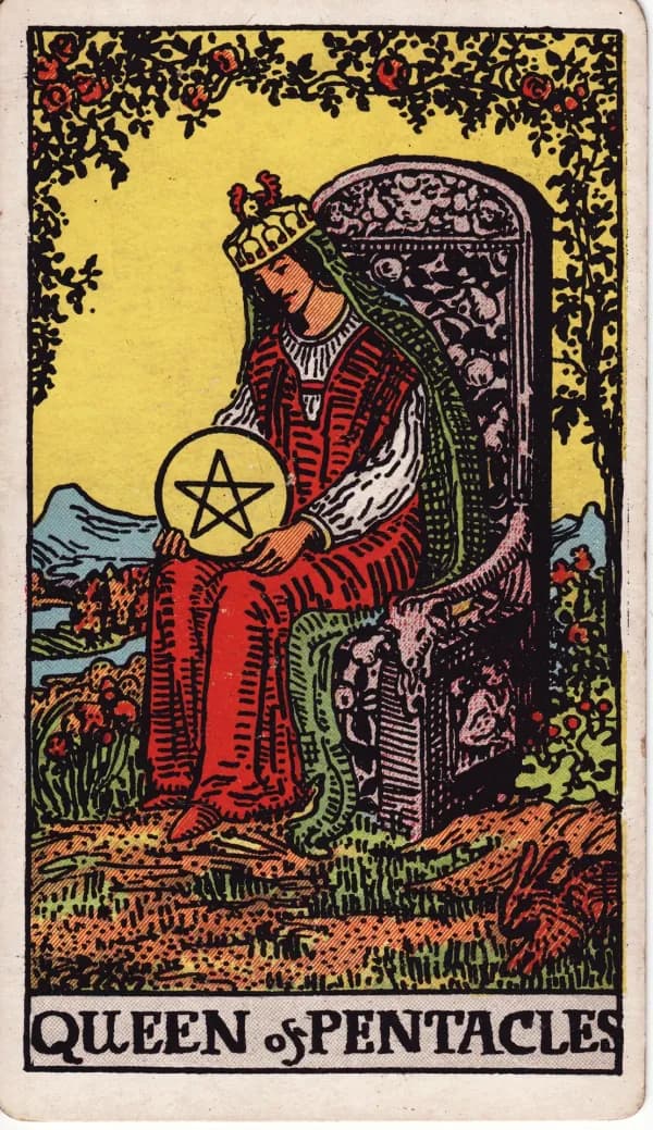 Carta Rainha de Ouros do tarot