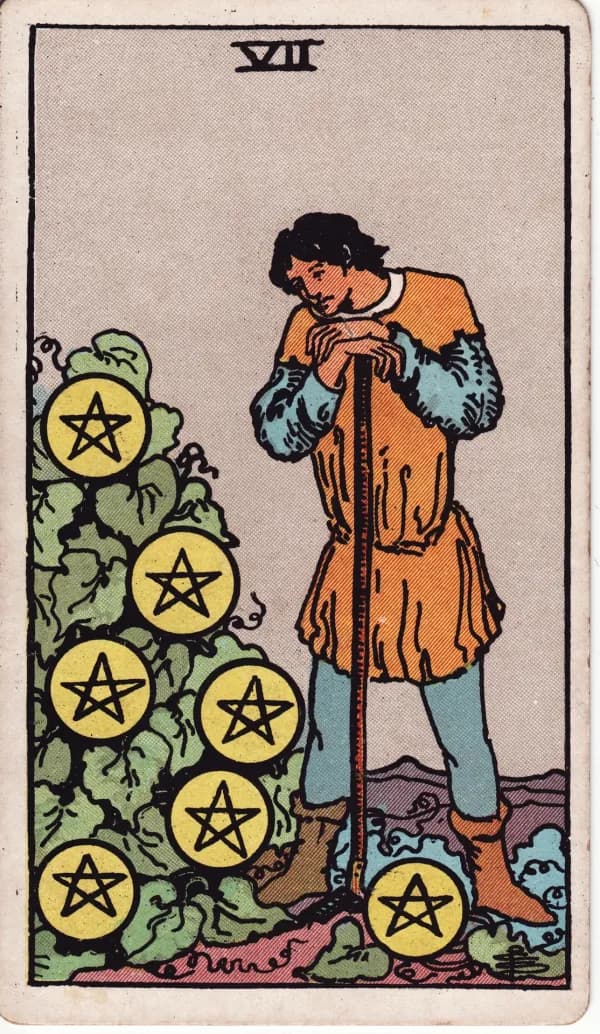 Carta Sete de Ouros do tarot