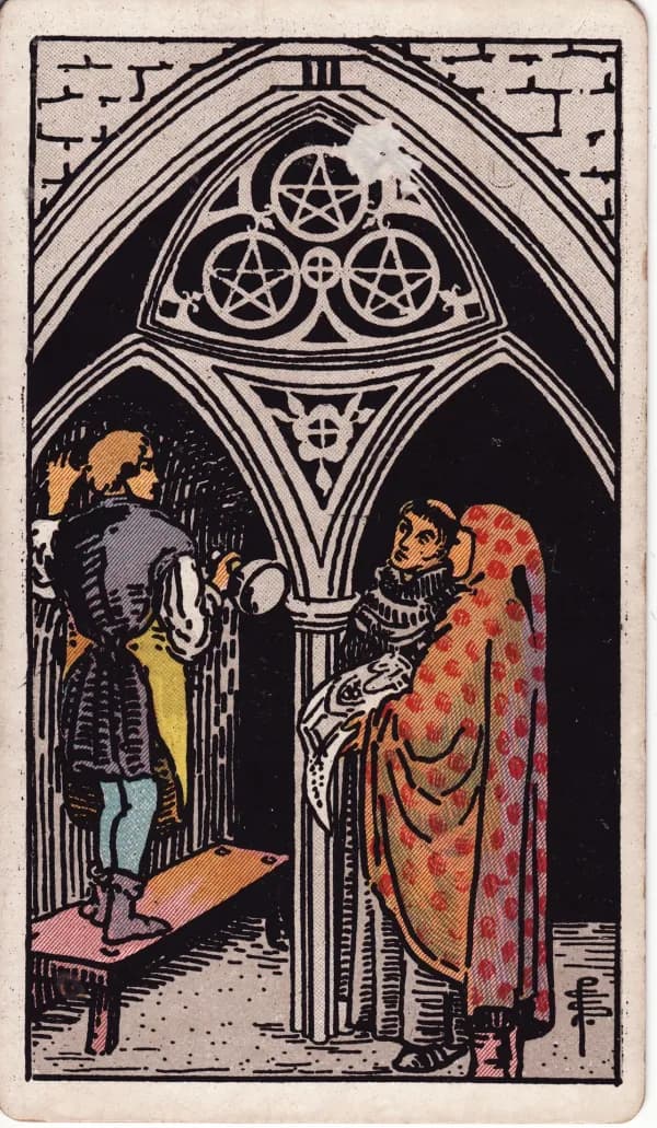 Carta Três de Ouros do tarot