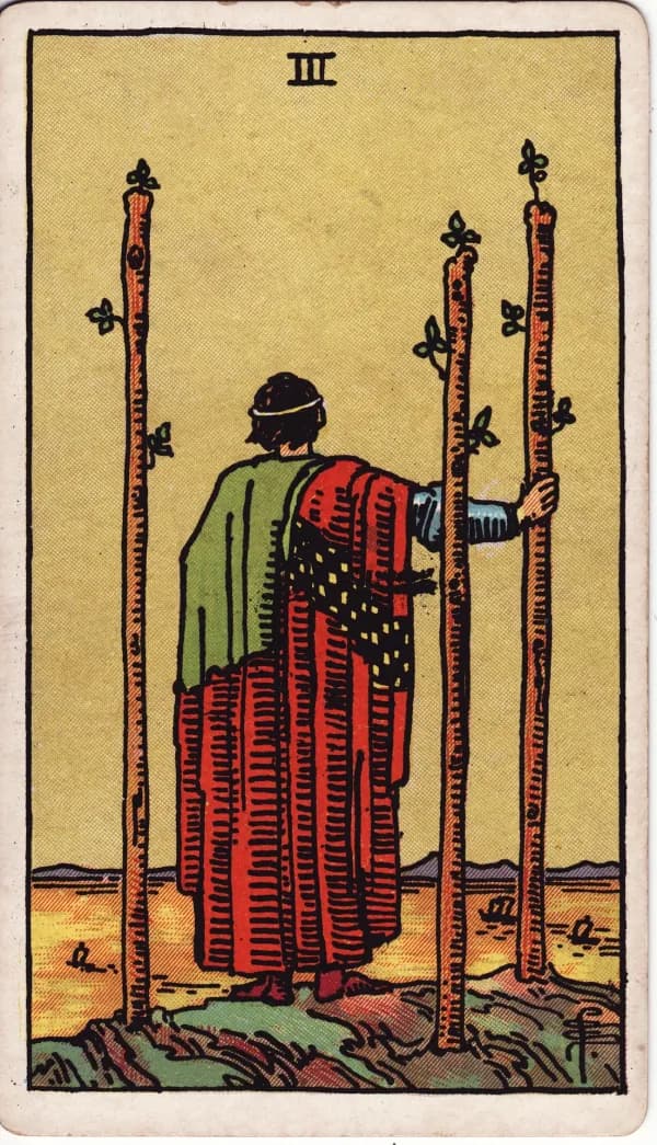Carta Três de Paus do tarot